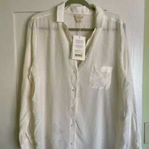 Sezane 100% Silk Florence Blouse, size 16
